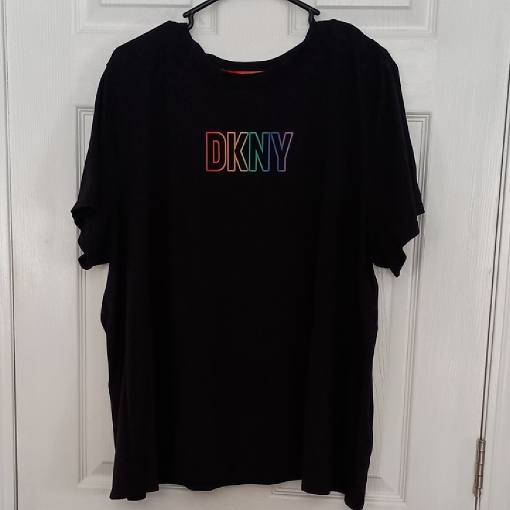 Woman's DKNY Sport Size 2X Black Pride Cotton Blend T-Shirt (b225)